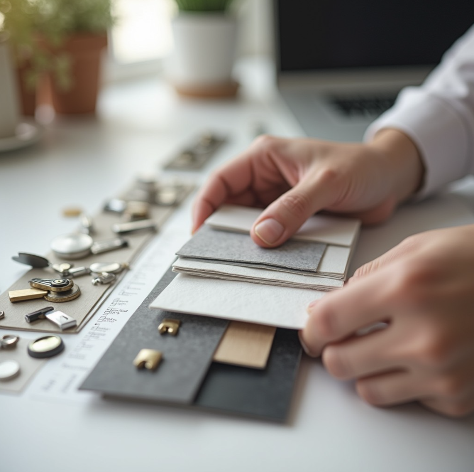 Selecting finish and fabric samples
